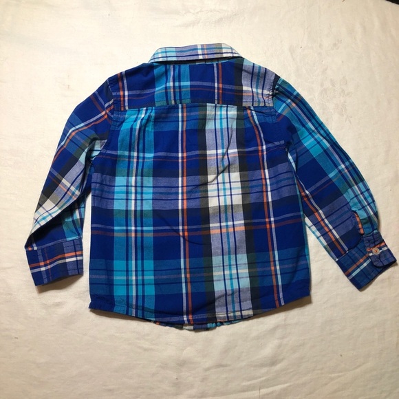 Healthtex Pocketed Plaid Long Sleeve Button Down - Picture 3 of 6
